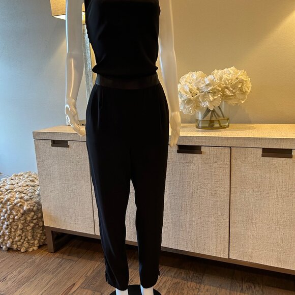 Halston Heritage Mock Cowl Neck Sleeveless Tapered Jumpsuit - Picture 2 of 8